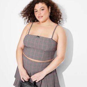 NEW| Women’s Wild Fable Woven Cropped Plaid Tank Top